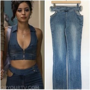 ASO Maddy Perez I.AM.GIA Kayla Side Cut Out Pant Jeans Denim | Large